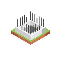 Get this amazing icon of building framework in trendy style vector
