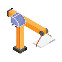 A stationary crane for lifting heavy materials at sites vector