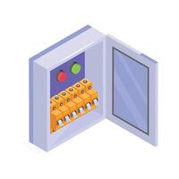 Trendy isometric icon of circuit breaker in modern style vector
