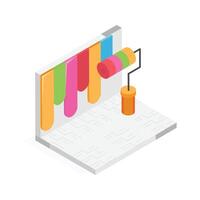 Colorful paint rollers used for painting walls or decorating spaces vector