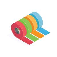 Duct tape isometric icon, customizable design vector