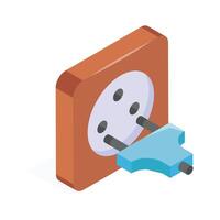 Universal power plug for connecting devices to electrical outlets vector