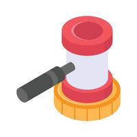 An icon of auction law in modern design style, ready to use vector