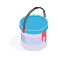 Premium isometric icon of paint bucket in customizable design vector