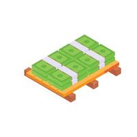 An icon of paper currency in modern style, of banknotes in isometric style vector