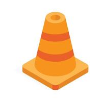 Take your hands on this amazing isometric icon of construction cone vector