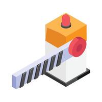 Well designed isometric icon of road barrier, used to controlling access vector