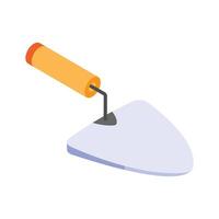 Beautiful isometric icon of trowel, masonry and plastering vector