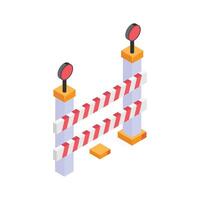 Take a look at this amazing icon of construction barrier in modern style vector