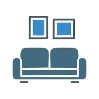 Sofa icon. Furniture related glyph icon for web and mobile applications. vector