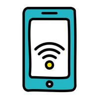 smartphone device with wifi signal isolated icon illustration design vector