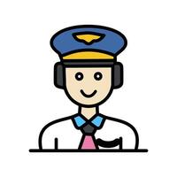 Pilot avatar character icon illustration design fully editable vector