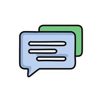 speech bubbles icon over white background, line color style. Chat message illustration. vector