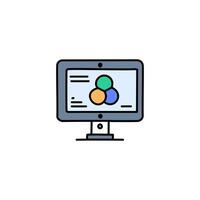 Computer graphic design icon on white background. Modern illustration in trendy flat style. vector