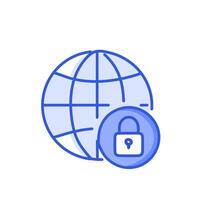 Internet security concept. Global network and padlock icon. illustration vector