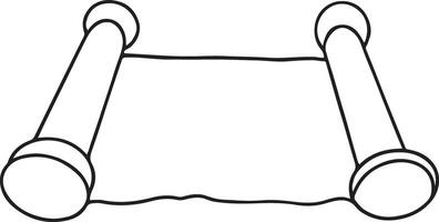 Sacred torah scroll doodle outline vector