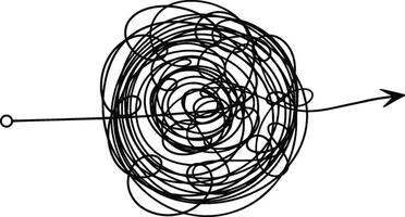 Messy tangled scribble lines vector