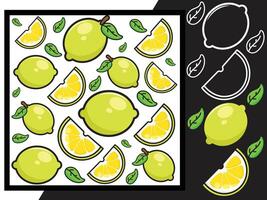 Pattern design with lemon object vector