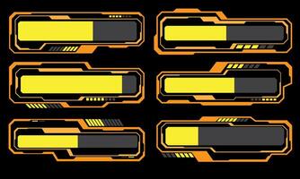 Set of yellow data progress user interface elements technology futuristic design modern creative on white background vector