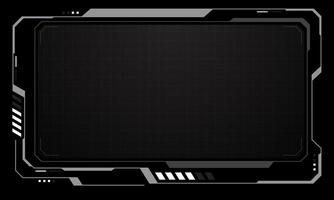 HUD frames white grey user interface elements design modern technology futuristic control panel screen digital hologram window gaming menu touching cyber monitor set on black background vector