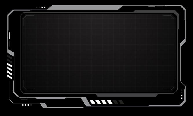 HUD frames white grey user interface elements design modern technology futuristic control panel screen digital hologram window gaming menu touching cyber monitor set on black background