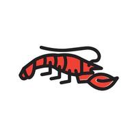 The lobster is orange to red in color with long head antennae vector