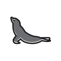 The seal is stranded in the ocean vector