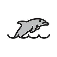 Dolphins are jumping high in the ocean vector