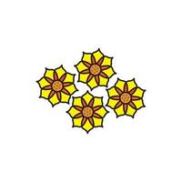 beautiful yellow flowers vector