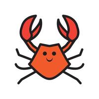 crab with the claw segments facing upwards vector
