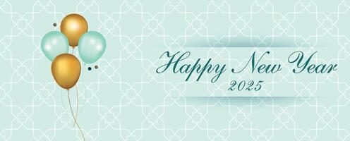 2025 Happy New Year Premium illustration on green background. vector