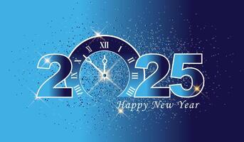 2025 Happy New Year Design Template, Modern professional Happy New Year 2025 illustration. new year blue template. vector