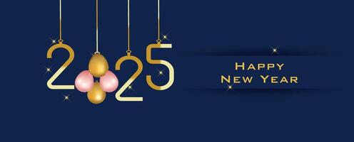 Premium 2025 Happy New Year design template, Editable 2025 Greeting card template. vector