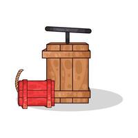 illustration of dynamite bomb with detonator vector