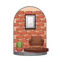 illustration of wall with photo frames vector