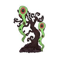 ghosts flying in the trees illustration vector