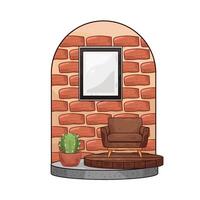 In the living room there is a photo display illustration vector