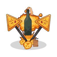 molotov cocktail explosion vector
