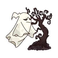 ghosts flying in the trees vector