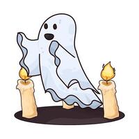 ghost with two candles vector