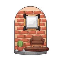 illustration of photo frames on the wall vector