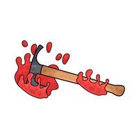 axe covered in blood vector