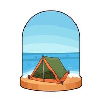 tent on the beach vector