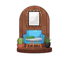 photo frame in the living room vector