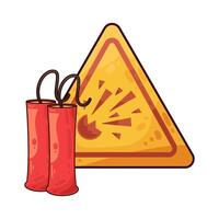 Illustration of Dangerous dynamite bomb vector