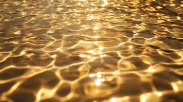Sunlight reflects beautifully on rippling water surface during warm afternoon at a serene lakeside location photo