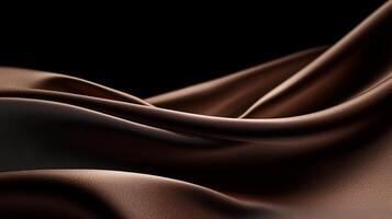 Smooth brown fabric drapes elegantly to create a sophisticated and luxurious visual effect in a minimalist setting photo
