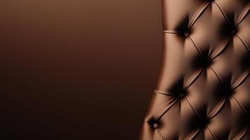 Brown tufted upholstery with deep button detailing creating an elegant and luxurious atmosphere in a cozy setting photo