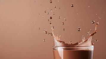Water droplets create splashes from a glass in a studio setting during soft lighting photo