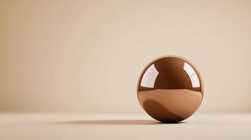 Reflective sphere illuminated in soft light on a textured surface showcasing smooth curves and subtle shadows photo